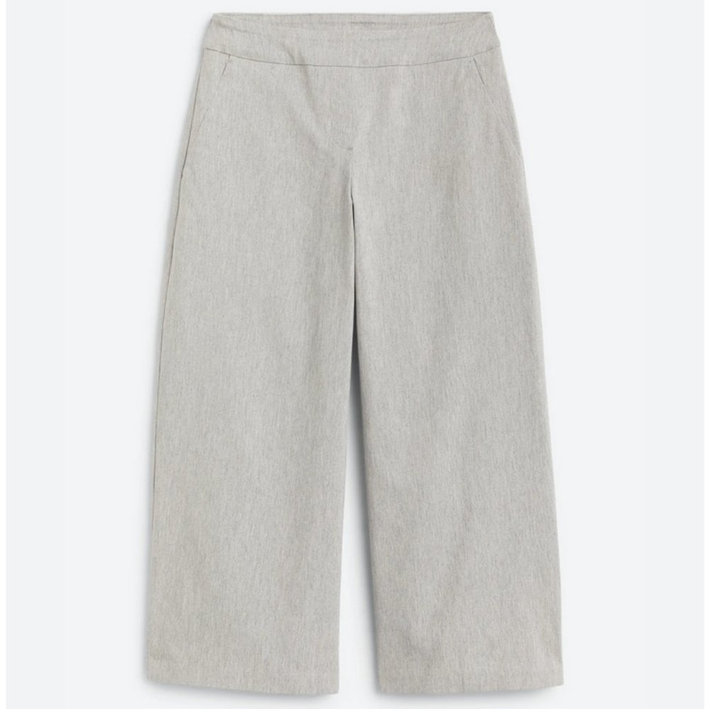 Tribal Women's Fia Pull On Wide Leg Cropped Pant in Grey Size 12 NWT $58